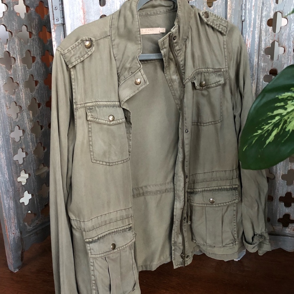 Army green zip up jacket